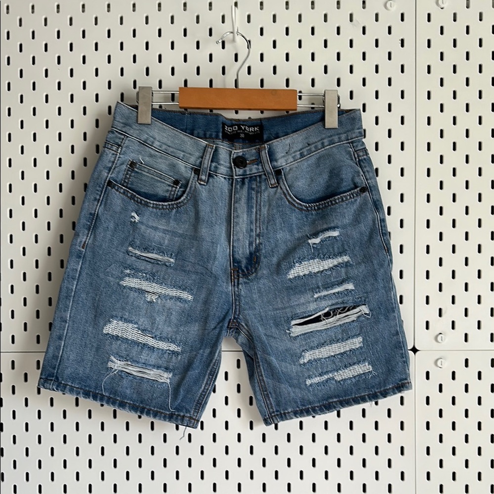Zoo York Blue Distressed Jean Shorts